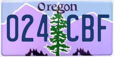 OR license plate 024CBF