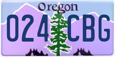 OR license plate 024CBG