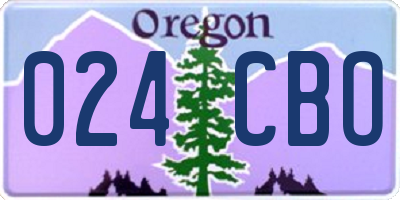 OR license plate 024CBO