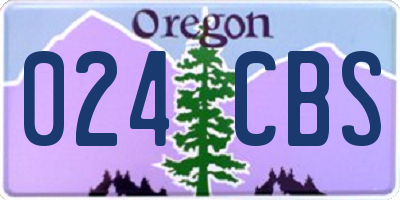 OR license plate 024CBS