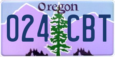 OR license plate 024CBT