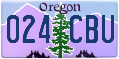 OR license plate 024CBU