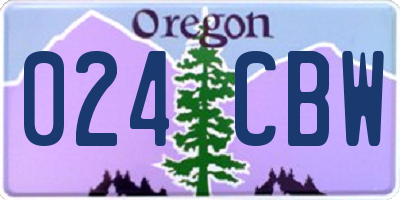 OR license plate 024CBW