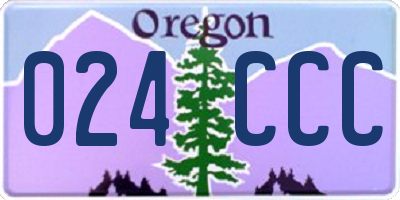OR license plate 024CCC