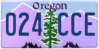 OR license plate 024CCE