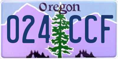 OR license plate 024CCF
