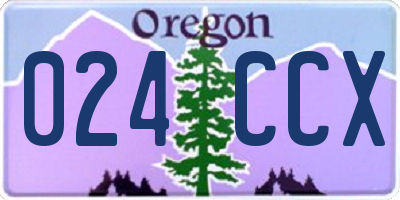 OR license plate 024CCX