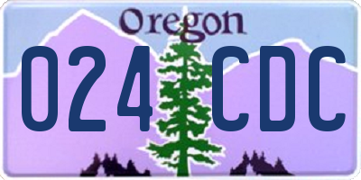 OR license plate 024CDC