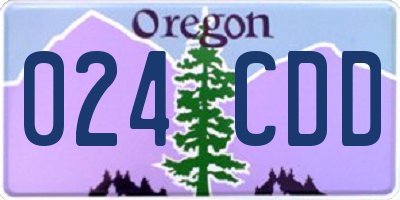 OR license plate 024CDD
