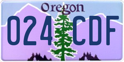 OR license plate 024CDF
