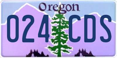 OR license plate 024CDS