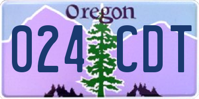 OR license plate 024CDT