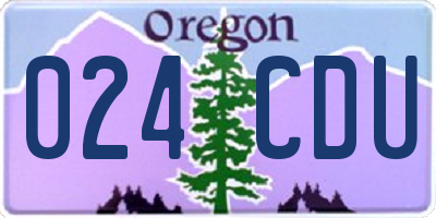 OR license plate 024CDU