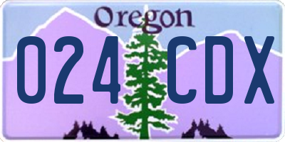OR license plate 024CDX
