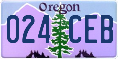 OR license plate 024CEB