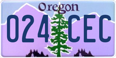OR license plate 024CEC