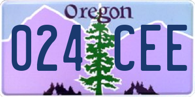 OR license plate 024CEE