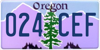 OR license plate 024CEF