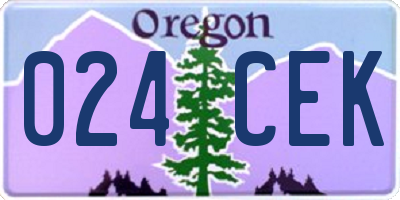 OR license plate 024CEK