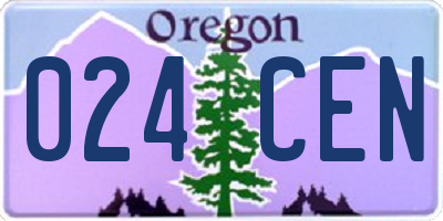 OR license plate 024CEN