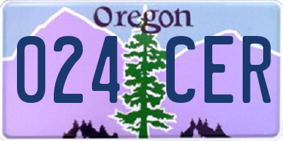 OR license plate 024CER