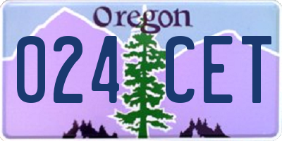 OR license plate 024CET