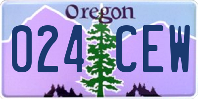 OR license plate 024CEW