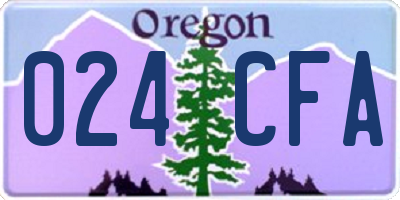 OR license plate 024CFA