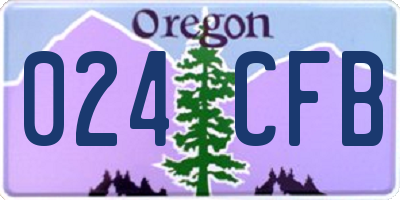 OR license plate 024CFB