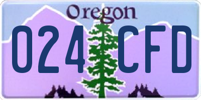 OR license plate 024CFD