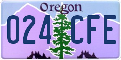 OR license plate 024CFE