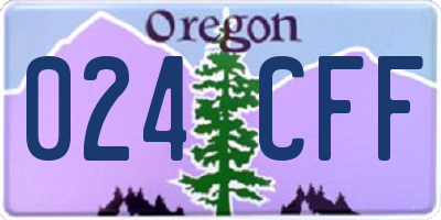OR license plate 024CFF