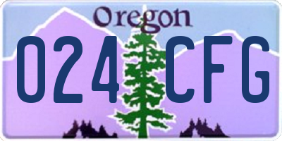 OR license plate 024CFG