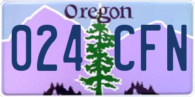 OR license plate 024CFN