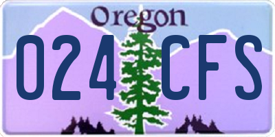 OR license plate 024CFS