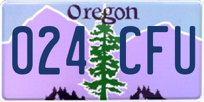 OR license plate 024CFU