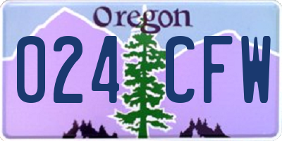 OR license plate 024CFW