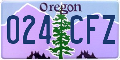 OR license plate 024CFZ