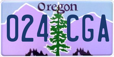 OR license plate 024CGA