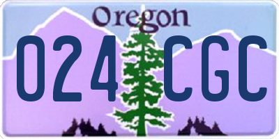 OR license plate 024CGC