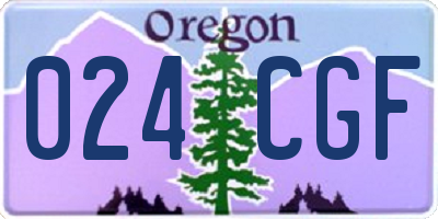 OR license plate 024CGF