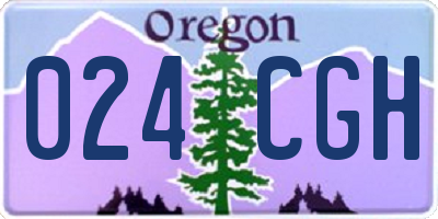 OR license plate 024CGH