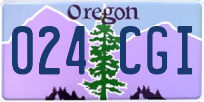 OR license plate 024CGI