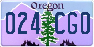 OR license plate 024CGO