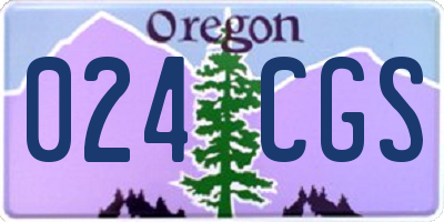 OR license plate 024CGS