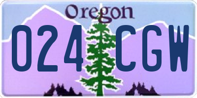 OR license plate 024CGW