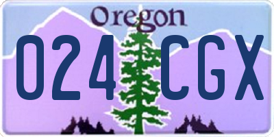 OR license plate 024CGX