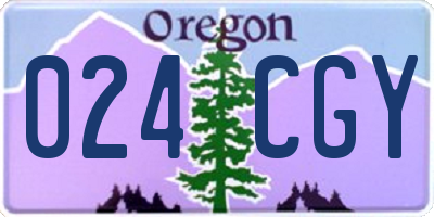 OR license plate 024CGY