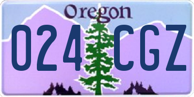 OR license plate 024CGZ