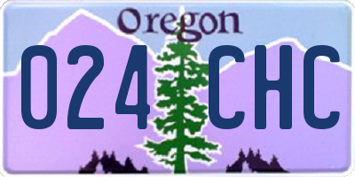 OR license plate 024CHC